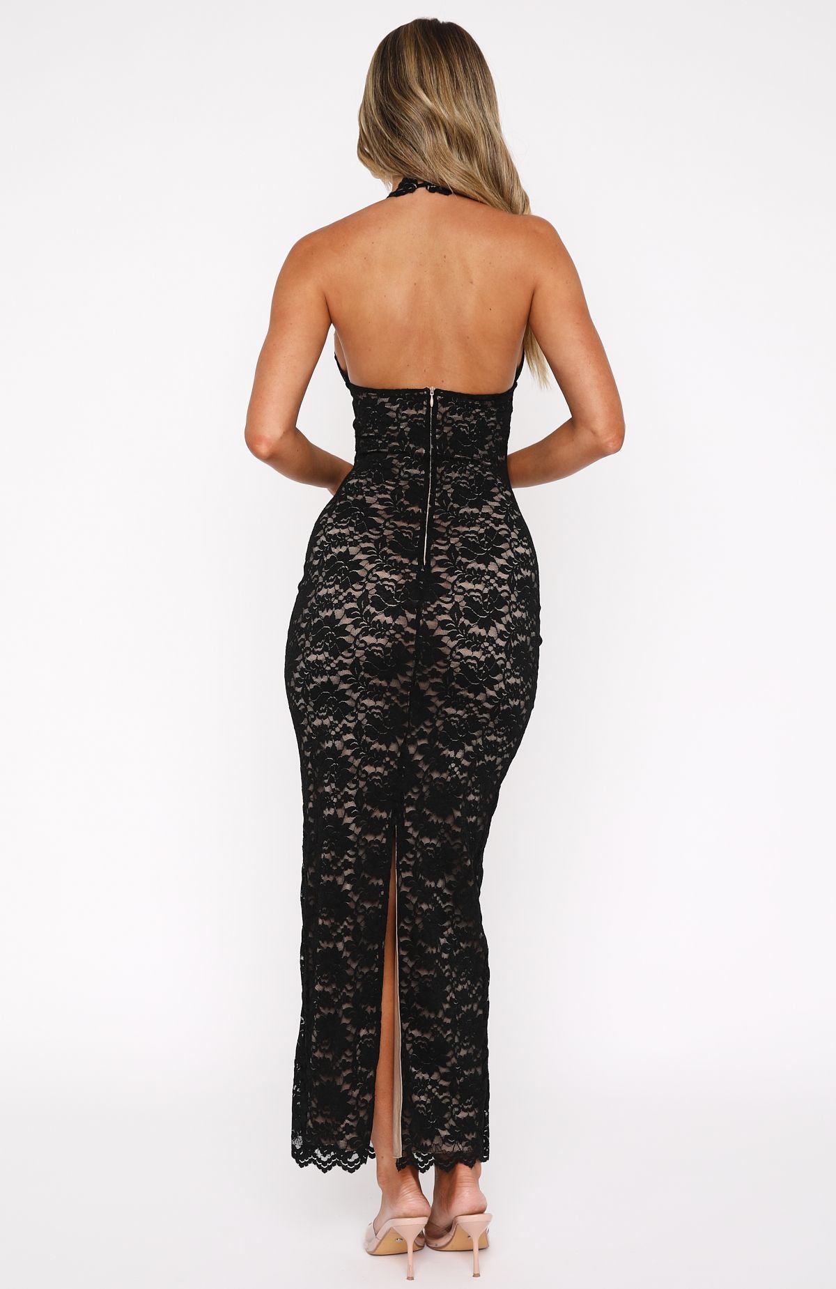 Abito Maxi in Pizzo Destiny Nero