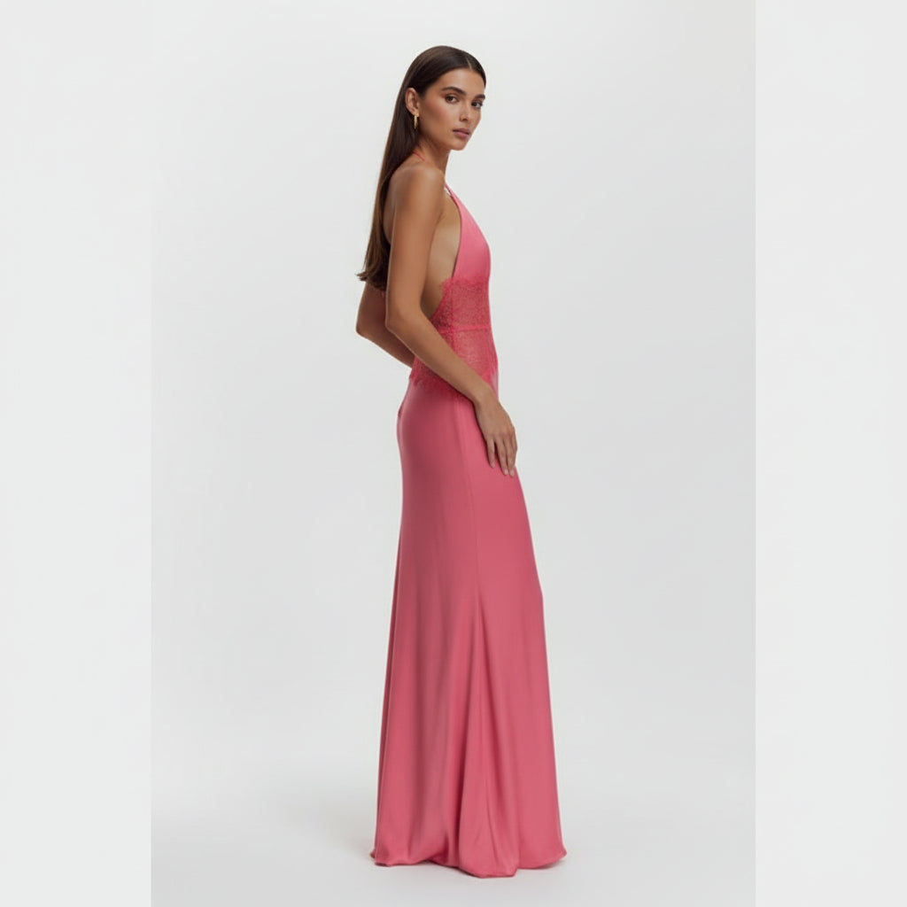 Abito Maxi Dinah Rosalie – Pizzo & Raso Nero