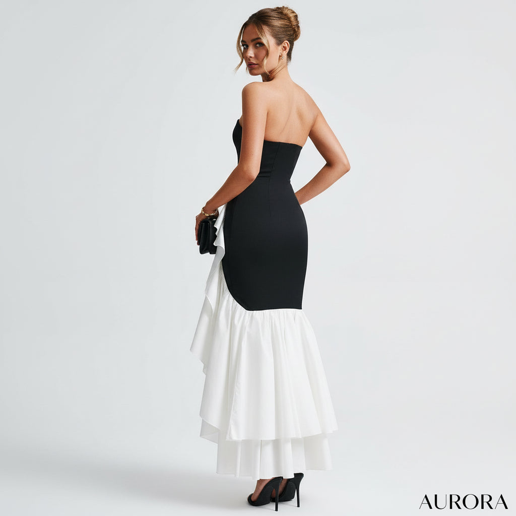 Abito Maxi Angelina - Nero/Bianco